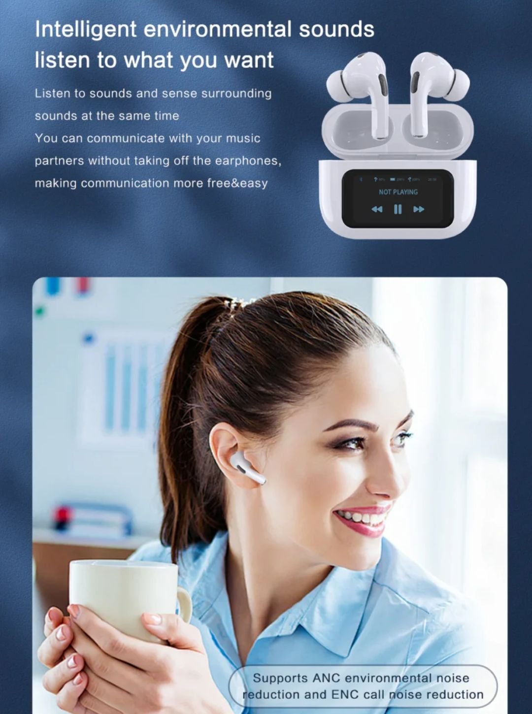 airpods a9 pro digital display charging case