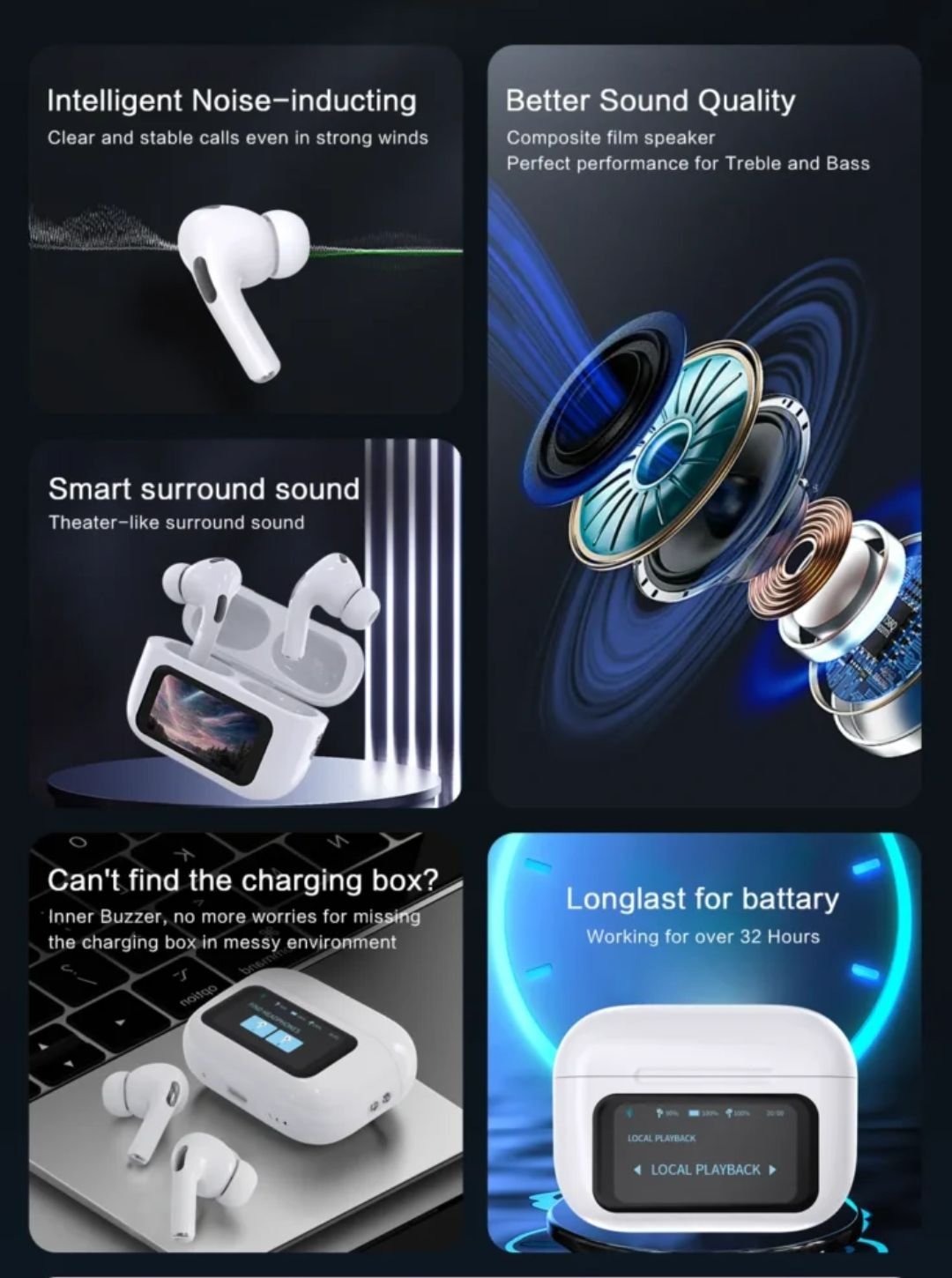 airpods a9 pro noise cancelling earphones